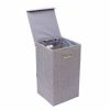 high quality grey color foldable polyester linen laundry basket