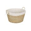 multi-purpose round cream  wicker laundry basket with handles